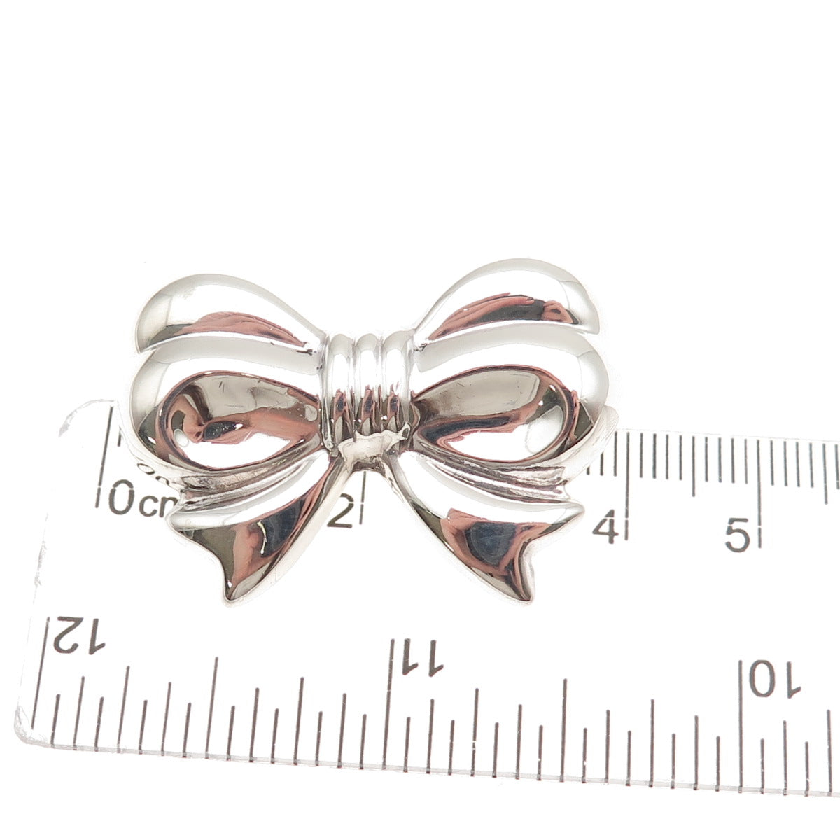 925 Sterling Silver Vintage Ribbon Bow Pin Brooch