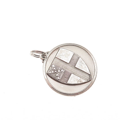 Theda 925 Sterling Silver Vintage Cross Shield Episcopalian Charm Pendant