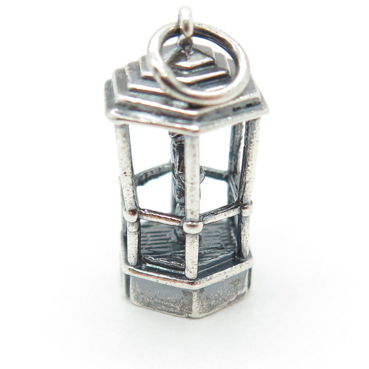 925 Sterling Silver Antique Art Deco "Keep Left" Traffic Controller Pendant