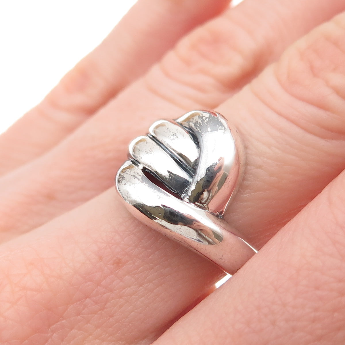 Chapal Zenray 925 Sterling Silver Vintage Modernist Oxidized Ring Size 5.75