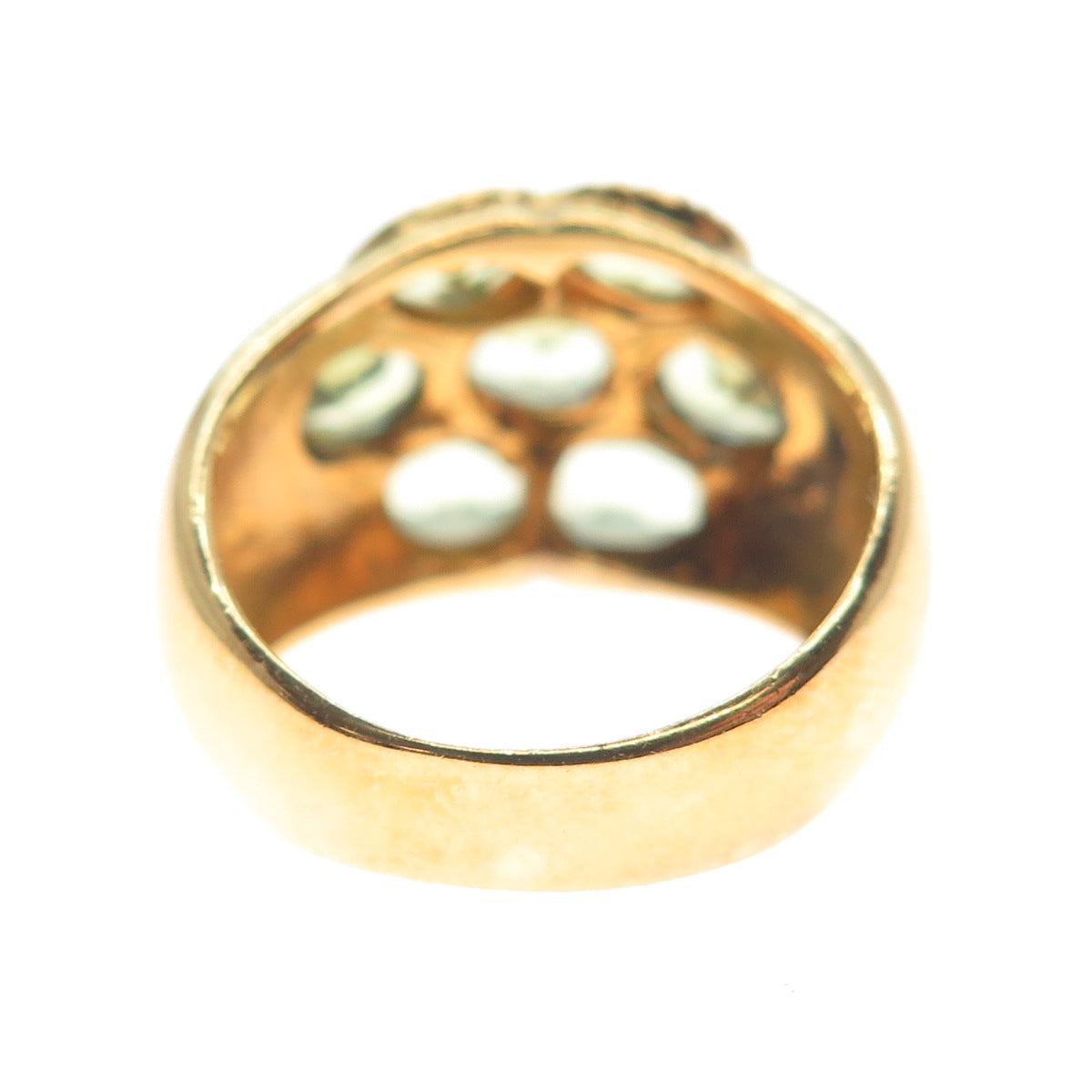 M.R.F. RESOURCES LTD. 925 Sterling Silver Gold Plated Real Peridot Ring Size 5.5