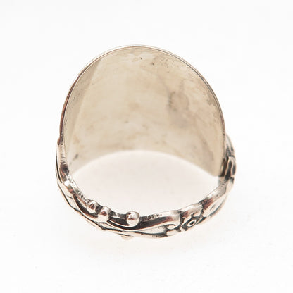Beau 925 Sterling Silver Antique Art Deco Adjustable Spoon Ring Size 6