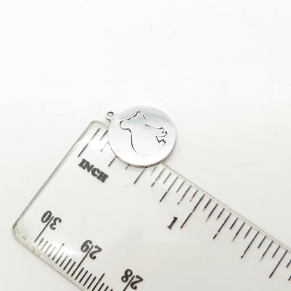 925 Sterling Silver USA Two In Town Bear Charm Pendant
