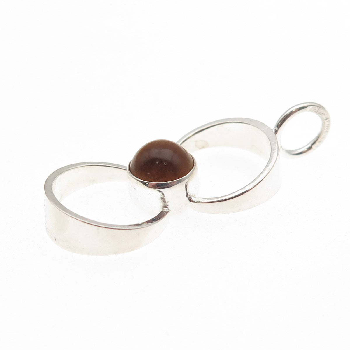 Kultaseppa Salovaara Sterling Vintage Finland Real Tiger Eye Modernist Pendant