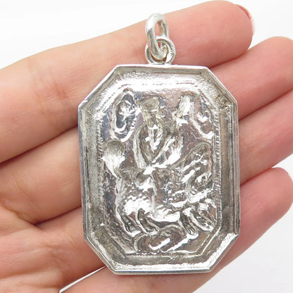 925 Sterling Silver Vintage Chinese Character Storyteller Pendant