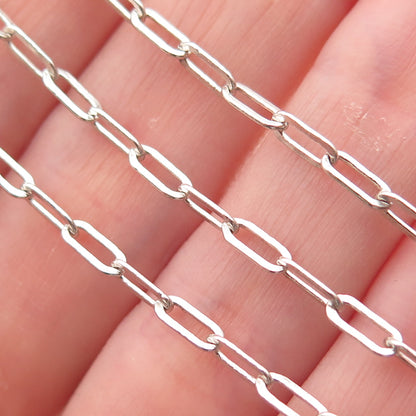 925 Sterling Silver Vintage Oval Paperclip Chain Necklace 18"