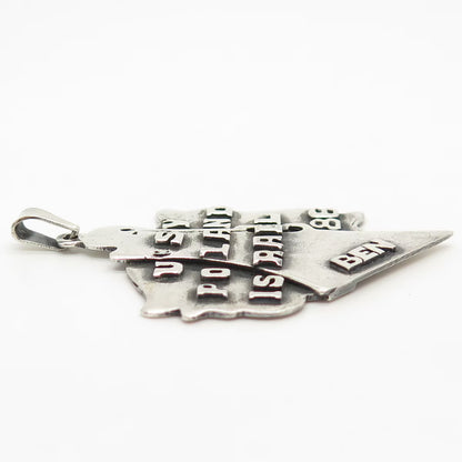 925 Sterling Silver Vintage "USY Poland Israel" Pendant