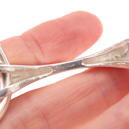 Gayer & Krauss 835 Silver Vintage Germany Horsebit Modernist Bracelet 6.75"