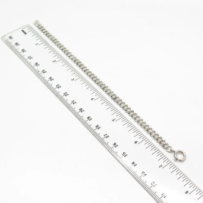 925 Sterling Silver Vintage Double Cable Link Bracelet 7"