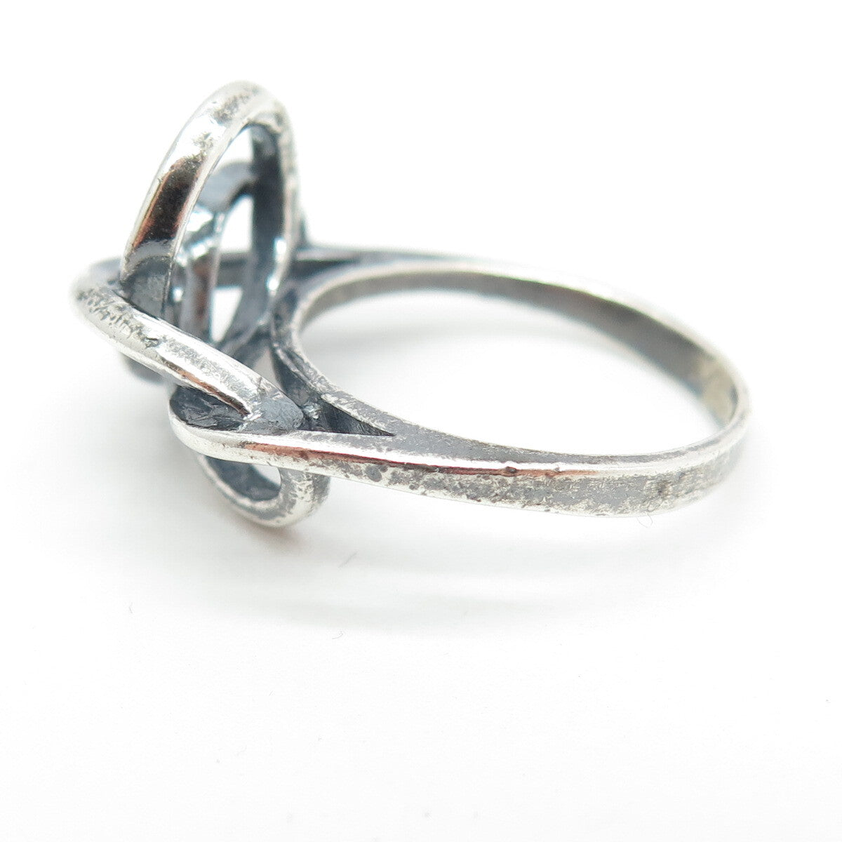 925 Sterling Silver Vintage Twisted Knot Oxidized Ring Size 5.75