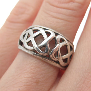 SOLVAR 925 Sterling Silver Vintage Ireland Dublin Celtic Ring Size 5