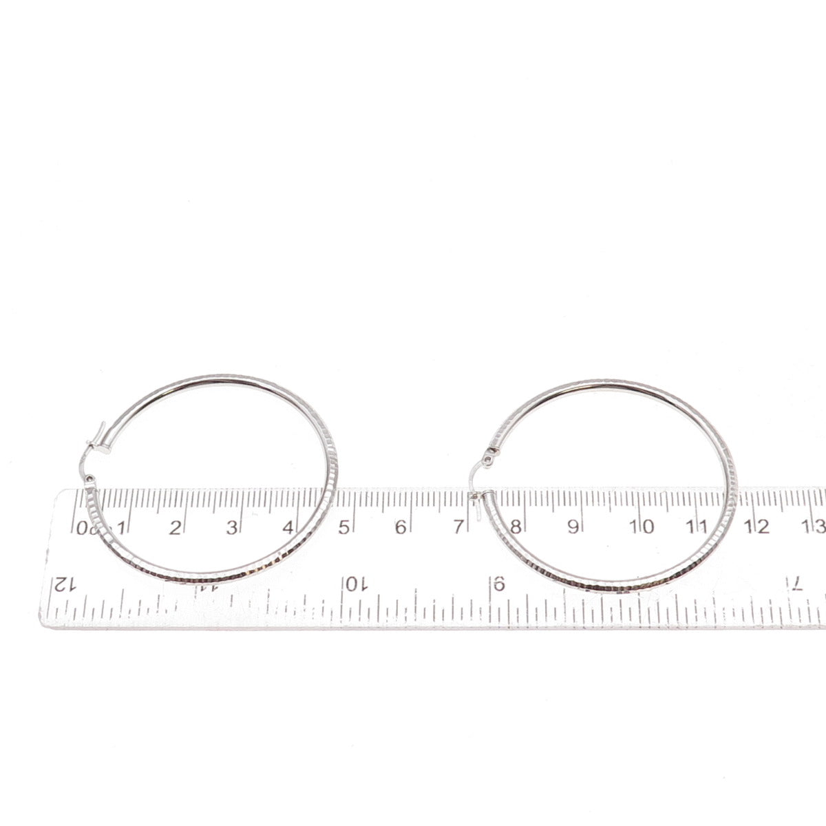 925 Sterling Silver Vintage Textured Tube Hoop Earrings