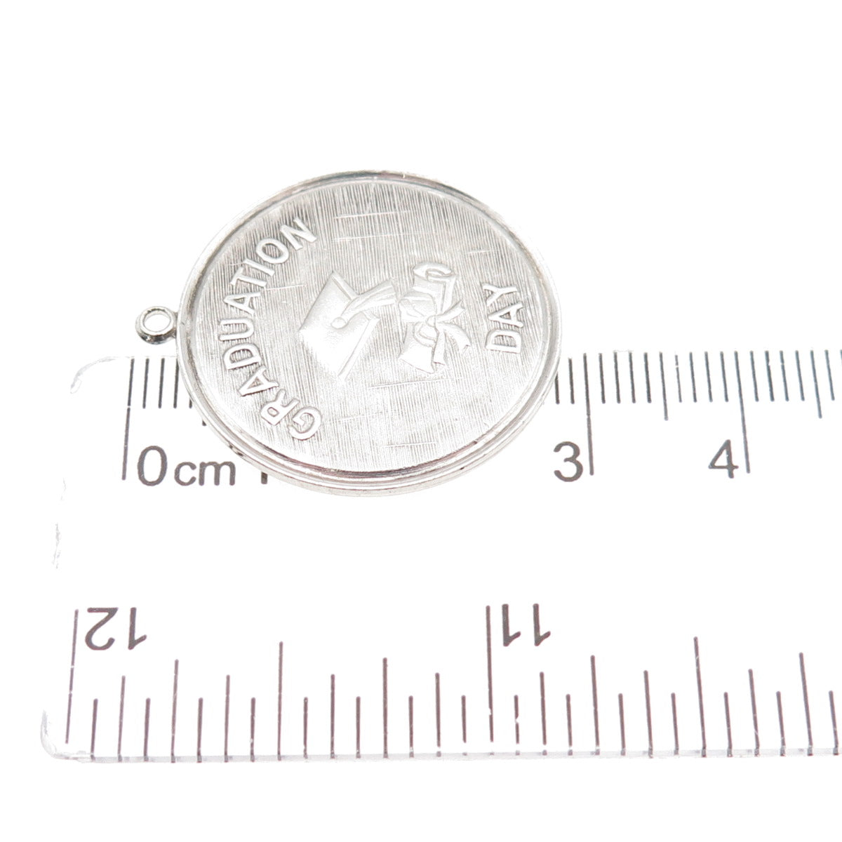 925 Sterling Silver Vintage Graduation Day Oxidized Charm Pendant