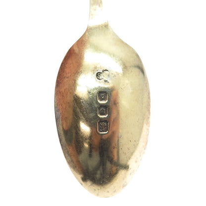 925 Sterling Silver Gold Plated Antique Art Deco 1936 London Coffee Spoon