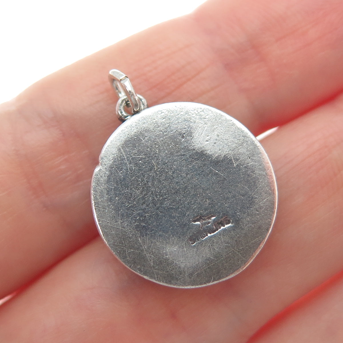BELL TRADING POST Sterling Silver Vintage Roulette Wheel Oxidized Charm Pendant