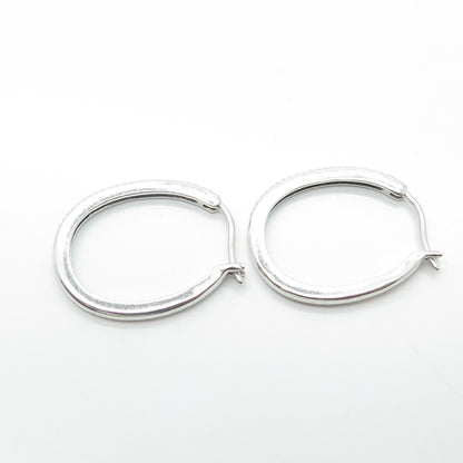 925 Sterling Silver Sun Real White Diamond Half Eternity Hoop Earrings