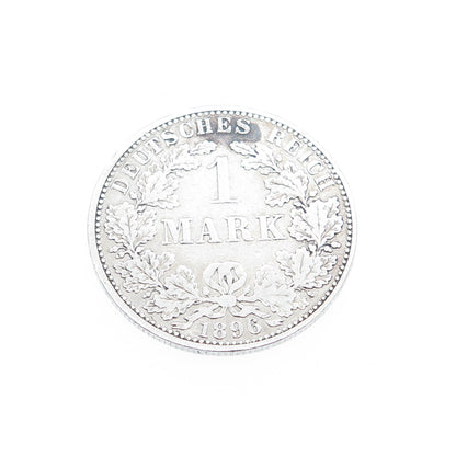 900 Silver Antique 1896 Germany Emperor William II 1 Mark Duetsches Reich Coin