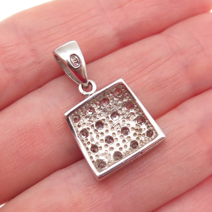 925 Sterling Silver Round-Cut C Z Mini Charm Pendant