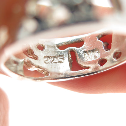 CHAPAL ZENRAY 925 Sterling Silver Vintage Flower Band Ring Size 8.25