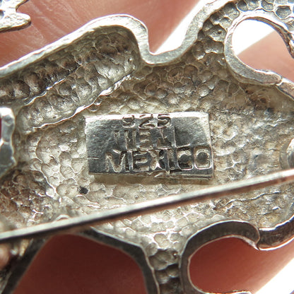 925 Sterling Silver Vintage Mexico Frog For Good Luck Pin Brooch