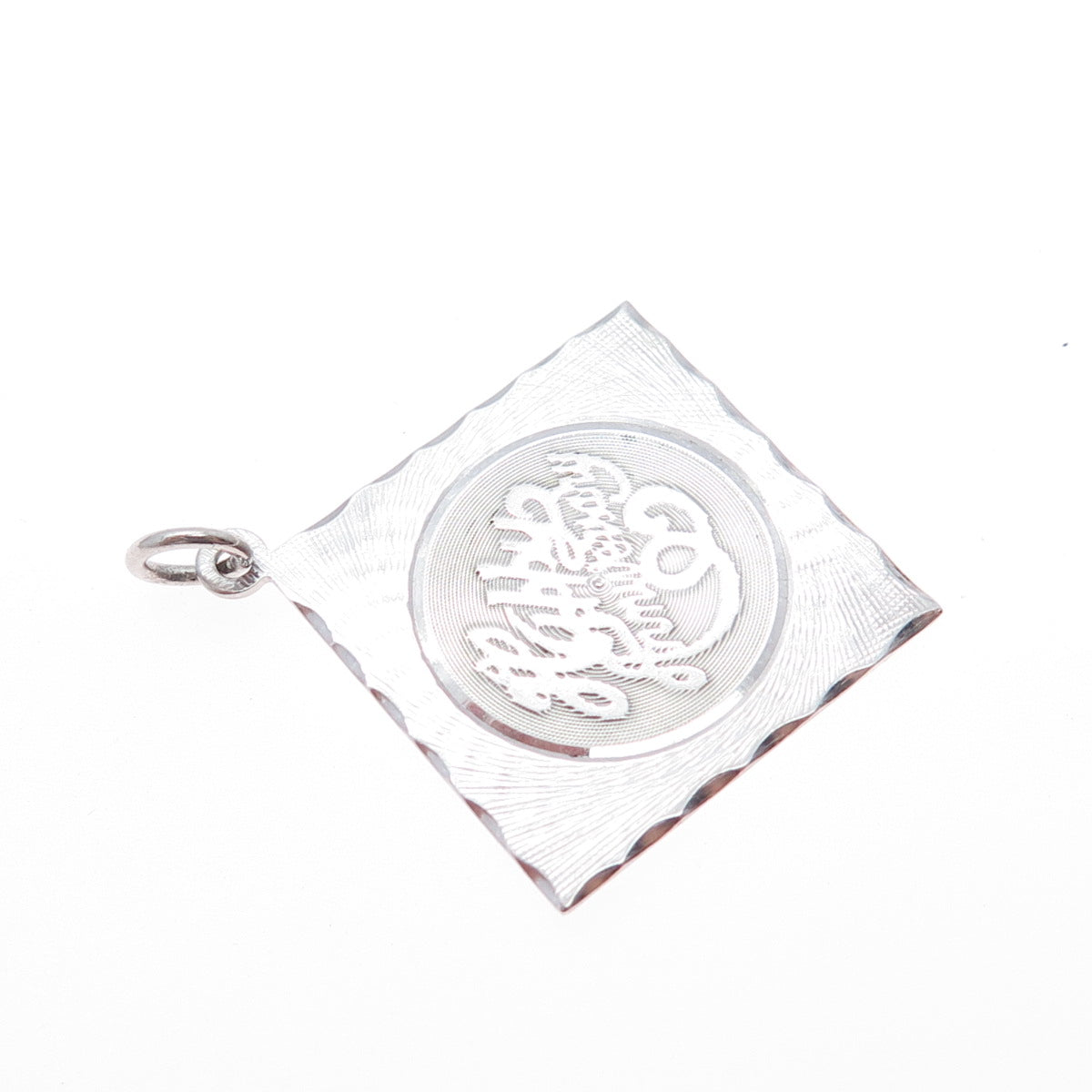 925 Sterling Silver Vintage Happy Anniversary Charm Pendant