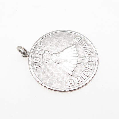Joseph M. Shanholtz 925 Sterling Silver Vintage To My Bridesmaid Charm Pendant