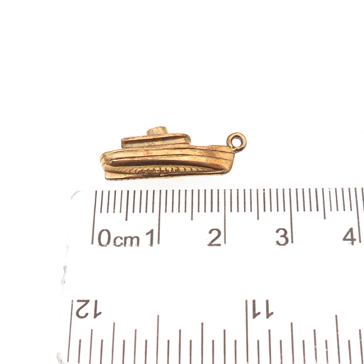 925 Sterling Silver Gold Plated Vintage Maid of the Mist Boat Charm Pendant