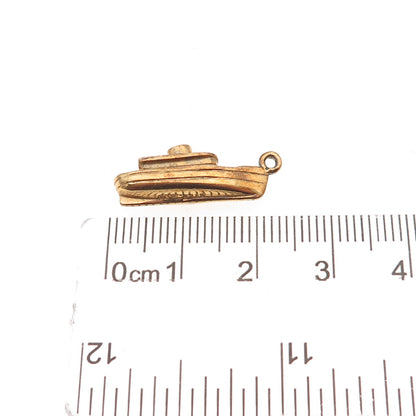 925 Sterling Silver Gold Plated Vintage Maid of the Mist Boat Charm Pendant