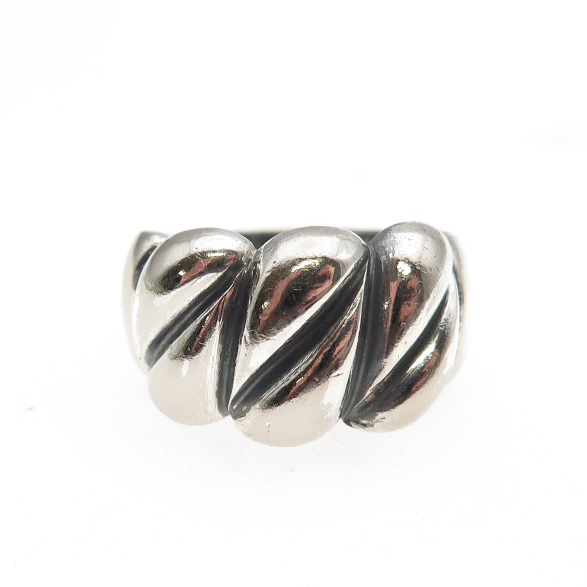 Chapal Zenray 925 Sterling Silver Vintage Modernist Oxidized Ring Size 7