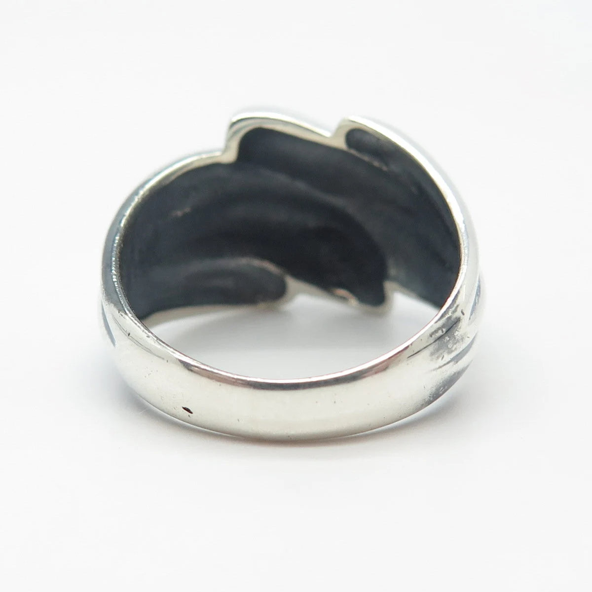 925 Sterling Silver Vintage Ribbed Ring Size 6.75