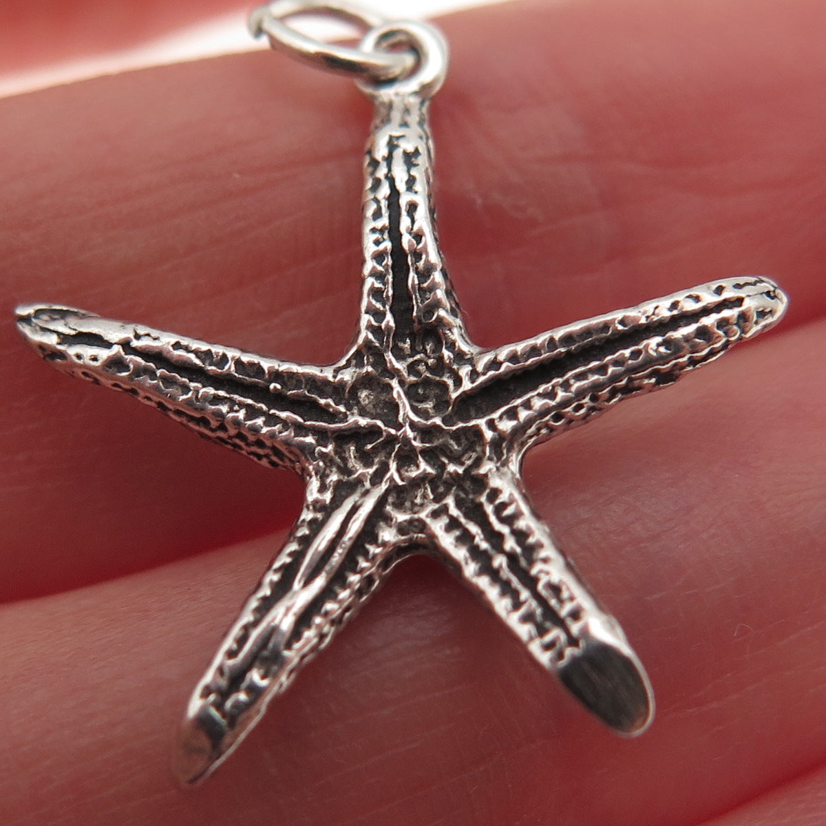 SUNWEST 925 Sterling Silver Vintage Starfish Oxidized Charm Pendant