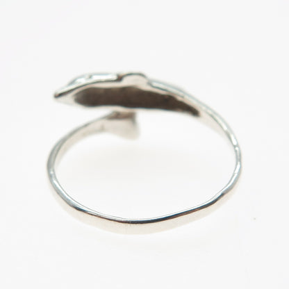925 Sterling Silver Vintage Dolphin Ring Size 9.25