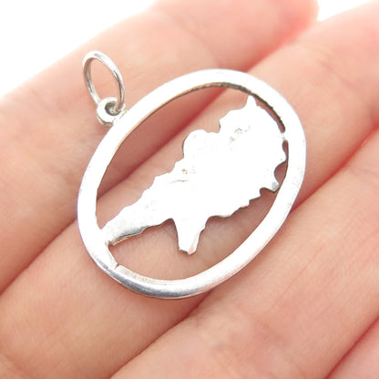925 Sterling Silver Vintage Enamel Modernist Charm Pendant
