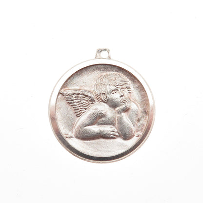 ROBERTO MARTINEZ 925 Sterling Silver Vintage Italy Cherub Charm Pendant