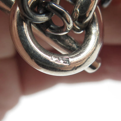 925 Sterling Silver Vintage Rolo Link Bracelet 7"