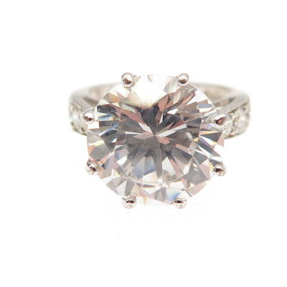 Ross Simons 925 Sterling Silver Round-Cut C Z Engagement Ring Size 5