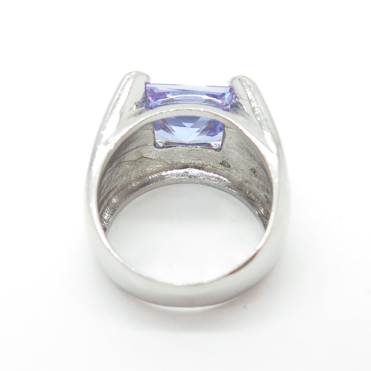 925 Sterling Silver Vintage Lavender C Z Ring Size 8.25