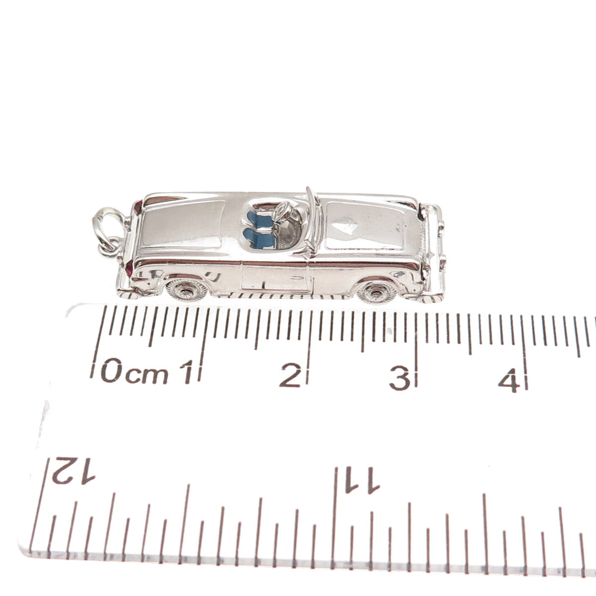 AE Art's Elegance Sterling Silver Vintage Enamel Convertible Car Movable Pendant