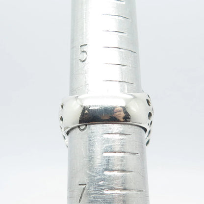 925 Sterling Silver Vintage Italy Satin Finish Oval Signet Ring Size 6