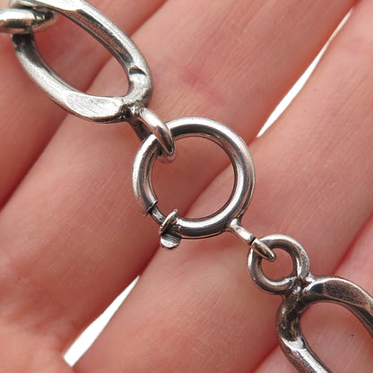 835 Silver Vintage Portugal Curb Link Oxidized Bracelet 8.25"