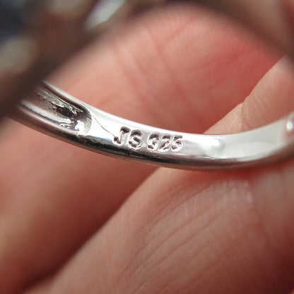 JS JOSEPH SCHMID 925 Sterling Silver Tanzanite Cluster Statement Ring Size 7.25