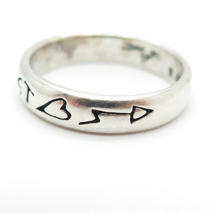SHUBE 925 Sterling Silver Vintage "Trust" Band Ring Size 7.25