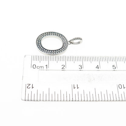 925 Sterling Silver Round-Cut C Z Letter O Initial Charm Pendant