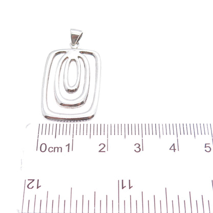 925 Sterling Silver Vintage Modernist Multi-Circle Charm Pendant