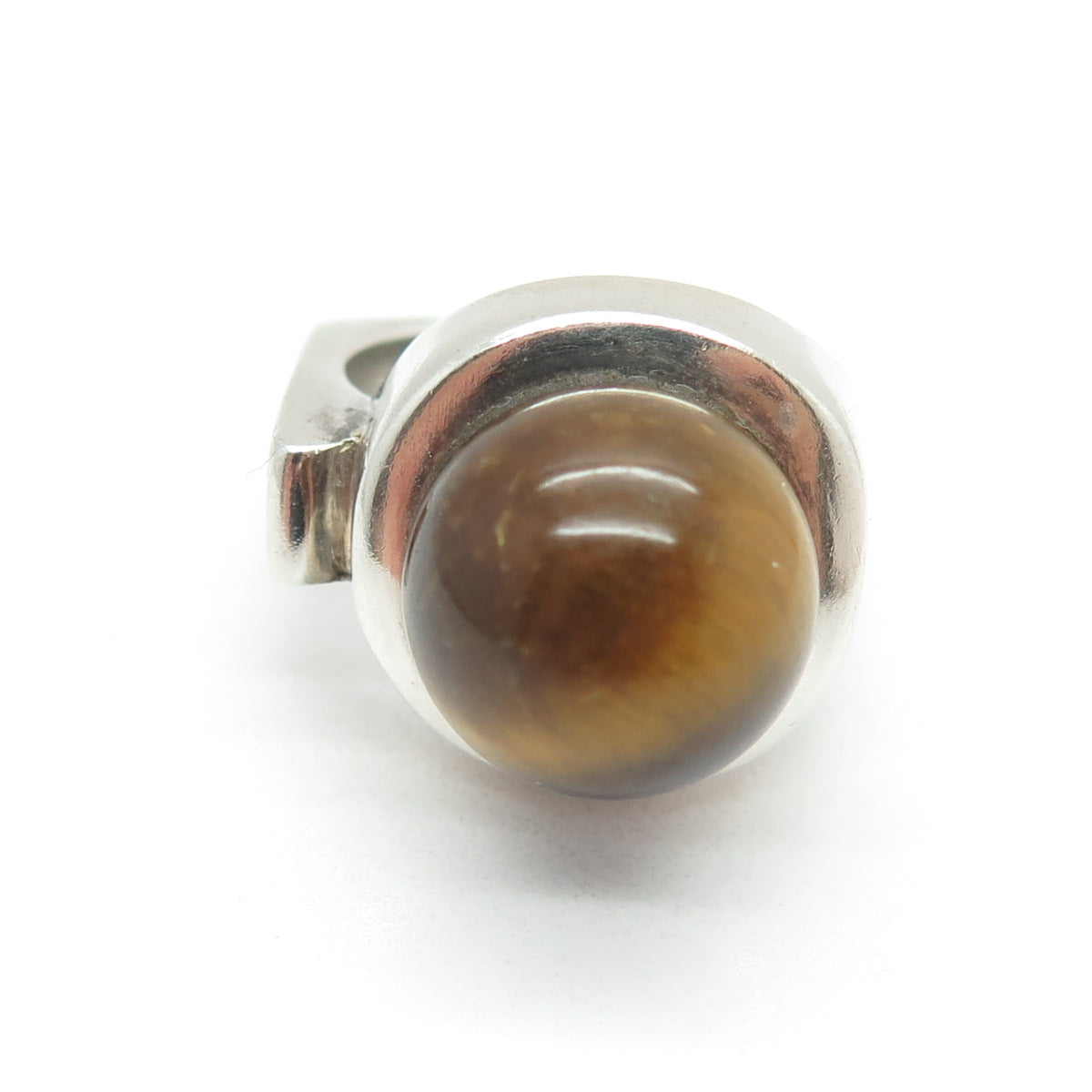 915 Silver Vintage Spain Real Tiger Eye Gemstone Ring Size 7.25