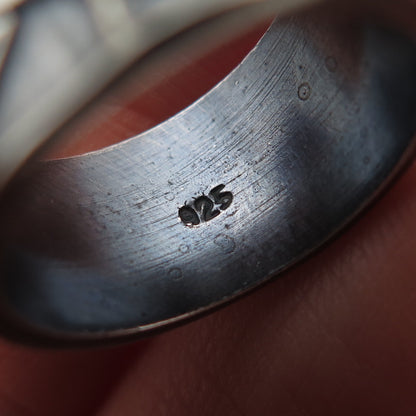 925 Sterling Silver Vintage Celtic Knot Oxidized Band Ring Size 6.5