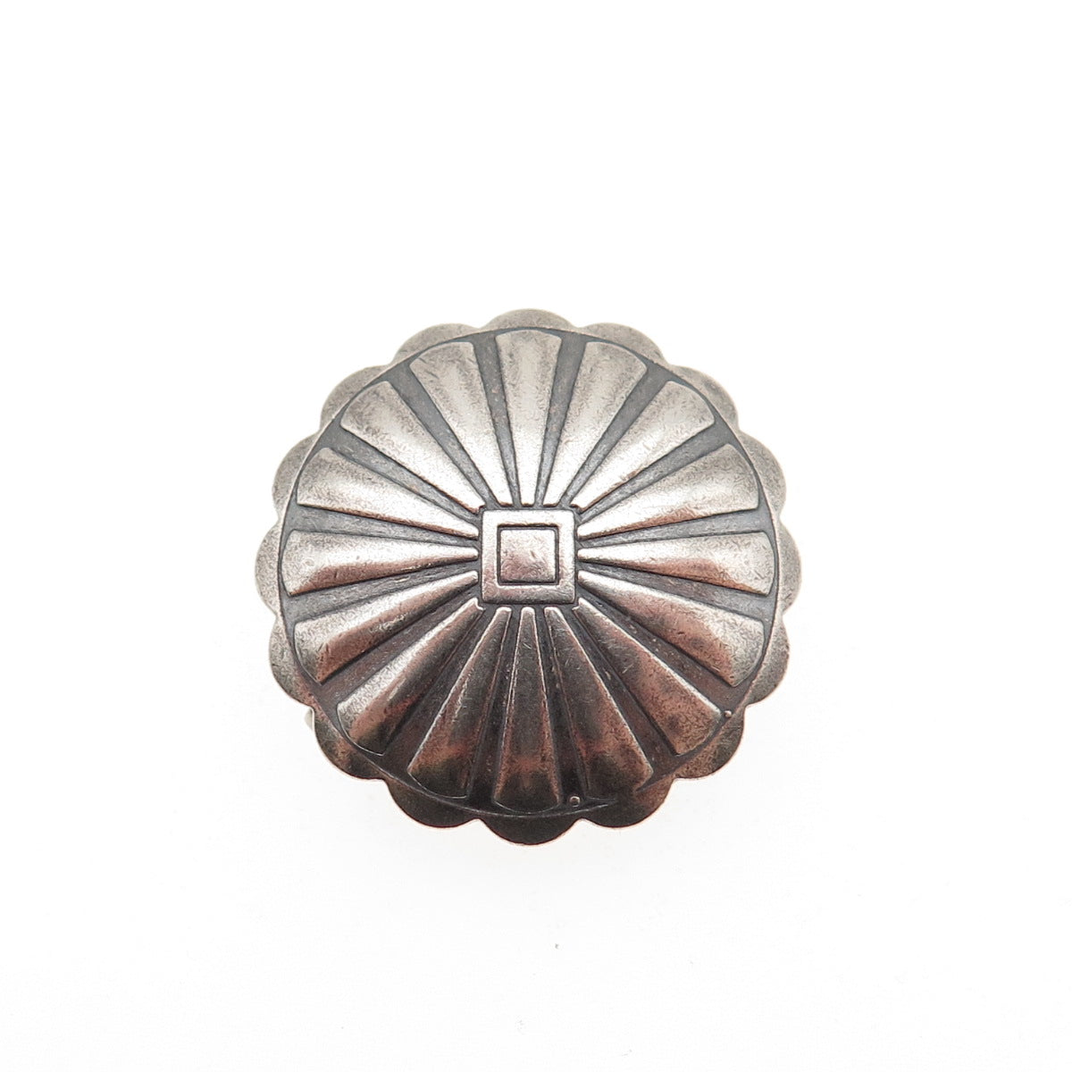 Old Pawn 925 Sterling Silver Vintage Southwestern Concho Tribal Clip Button