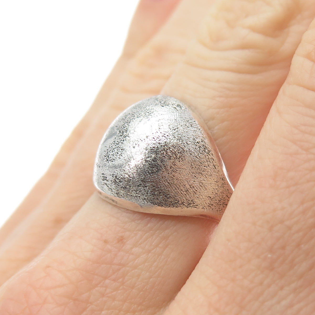VARGAS 925 Sterling Silver Vintage Modernist Dome Oxidized Ring Size 6.75
