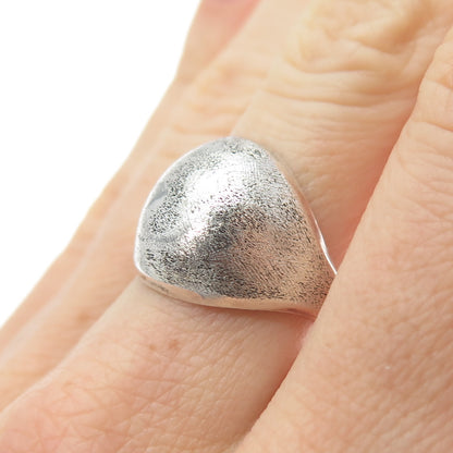 VARGAS 925 Sterling Silver Vintage Modernist Dome Oxidized Ring Size 6.75