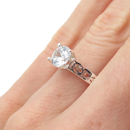 925 Sterling Silver Round-Cut C Z Engagement Ring Size 6
